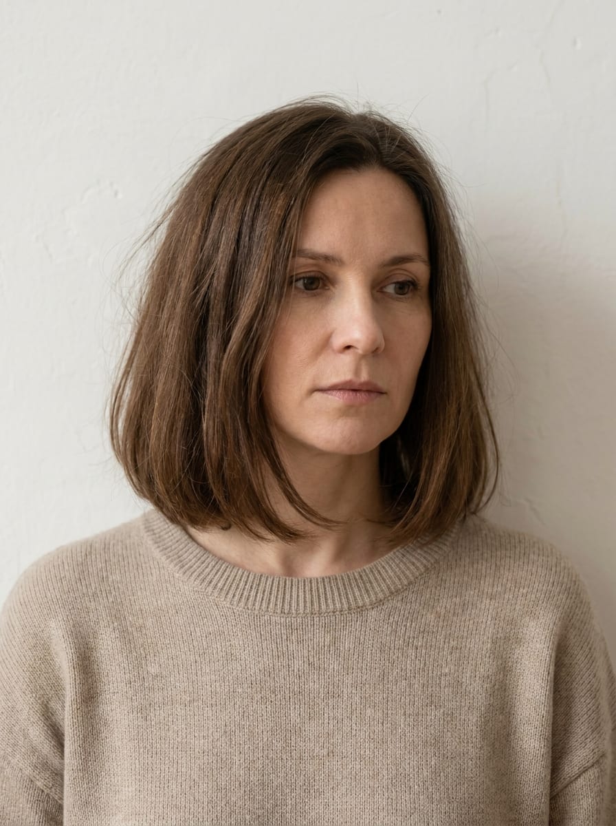 Collarbone Cut mit leicht eingedrehten Spitzen - Mittellange Frisur für feines Haar